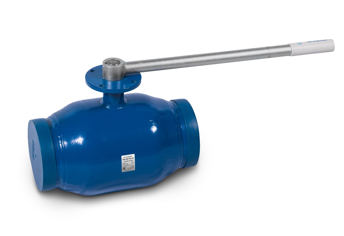 Кран шаровой стальной Ду125 Ру25 под приварку Temper 28220125, DN 125